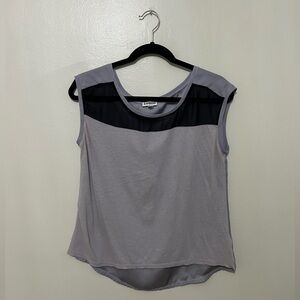 EXPRESS | Charcoal & Ebony, Satin & Cotton Tee, Size Small